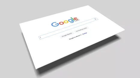 Tablet screen displaying Google