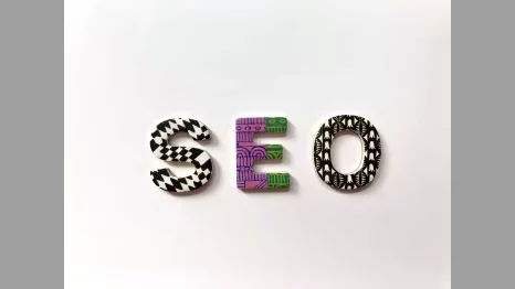 A picture of the word 'SEO' in a pattern.